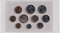 France Set of 10 coins 1995 in Francs BU