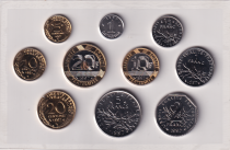 France Set of 10 coins 1997 in Francs BU