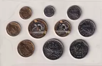France Set of 10 coins 2000 in Francs BU