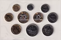 France Set of 10 coins 2000 in Francs BU