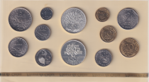 France Set of 12 coins 1986 in Francs FDC