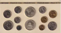 France Set of 12 coins 1986 in Francs FDC