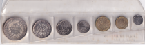 France Set of 7 coins 1965 in Francs
