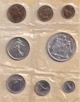 France Set of 8 coins 1968 without box in Francs FDC