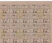 France Sheet of 5 cent x 20 ex - Prisonniers de guerre - 14&egrave;me r&eacute;gion - Lyon - WWI