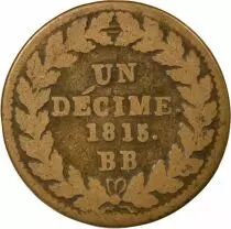 France Siege of Strasbourg, Louis XVIII - Decime, Light Weight - 1815 BB