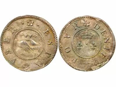 France Silver Treizain of Mariage, with 2 Lilies & Faith
