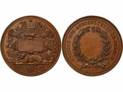 France Soci�t� des Agriculteurs de France  - M�daille Cuivre - XIXe Si�cle