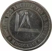 France Societe des Architectes de Nantes, Philibert Delorme - Jeton Argent 1846 - Poincon Abeille (1860-1879)