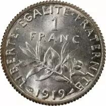 France Sower - 1 Silver Franc - 1919 Paris