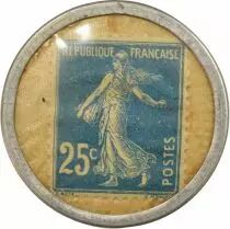 France Stamp Coin - 25 Centimes, Cr&eacute;dit Lyonnais - 1920 Paris