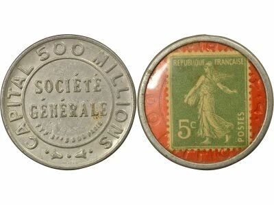 France Stamp Coin - 5 Centimes, Soci�t� G�n�rale - Paris