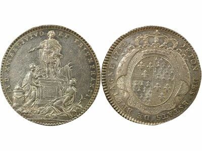 France States of Brittany, Louis XV ? Silver Token - 1754 Rennes