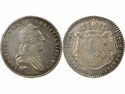 France States of Brittany, Louis XV ? Silver Token - 1768 Rennes