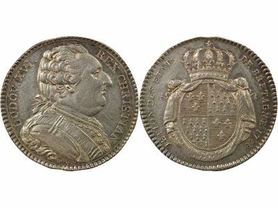 France States of Brittany, Louis XV ? Silver Token - 1788 Rennes