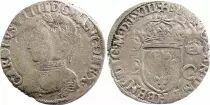 France Teston Charles IX - 1563  H La Rrochelle - Argent - 2 ème type - TB