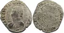 France Teston Charles IX - 1563  L Bayonne  - Silver  - 4th type - Fine - 3th ex
