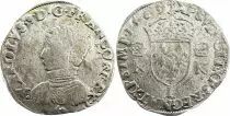 France Teston Charles IX - 1563 L Bayonne  - Argent - 4 ème type - TB