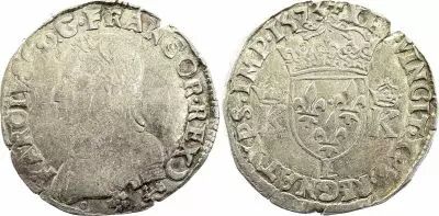 France Teston Charles IX - 1573 L Bayonne  - Argent - 4 �me type - p.TB