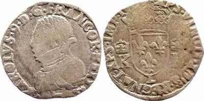 France Teston Charles IX - 15xx L Bayonne  - Argent - 4 �me type - p.TB