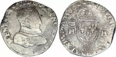 France Teston Fran�ois II with name of Henri II - 1st type - 1560 - D Lyon - Argent