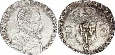 France Teston Henri II - 5�me type - 1553 - M Toulouse - Argent