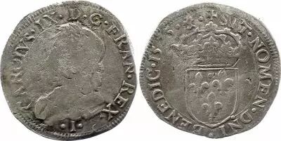 France Teston Henri III au nom de Charles IX - 1575 I Limoges - Argent - 11 �me type  ? - B+ / p.TB
