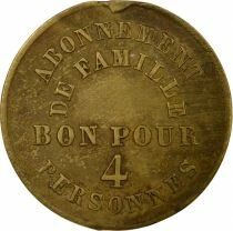 France Th&eacute;&acirc;tre Comte - Jeton, Abonnement Familial - 1827 / 1855 Paris