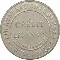 France Timbre Monnaie - 25 Centimes, Cr&eacute;dit Lyonnais - 1920 Paris