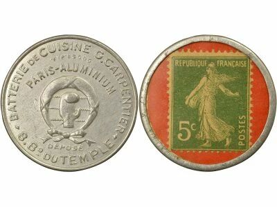 France Timbre Monnaie - 5 Centimes, Batterie Cuisine G. Carpentier - Paris