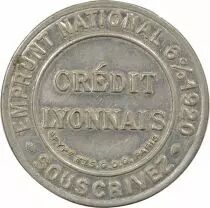 France Timbre Monnaie - 5 Centimes, Crédit Lyonnais, Type 7 - 1920 Paris