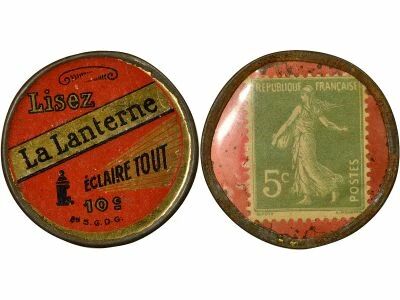 France Timbre Monnaie - 5 Centimes, Revue de La Lanterne - Paris