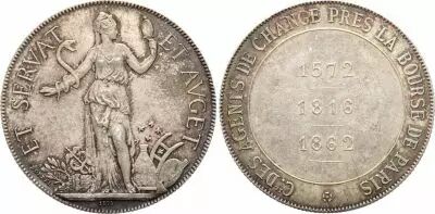 France Token - Agents de Change - Bourse de Paris - 1862 (1875) - Silver
