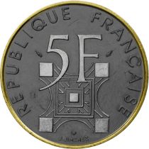 France Tour Eiffel - RUTHÉNIUM  PALLADIUM & OR - 5 Francs 1989 France