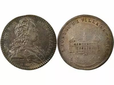 France Town Hall of Paris, Louis XV - Silver Token - 1725