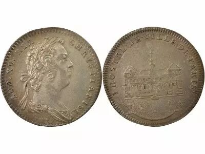 France Town Hall of Paris, Louis XV - Silver Token - 1731