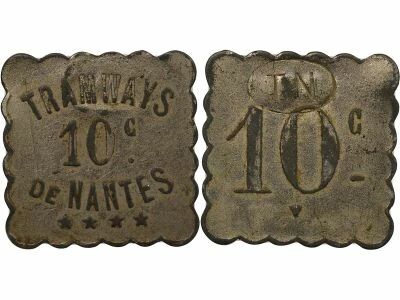 France Tramways de Nantes - 10 Centimes Zinc Nickel� - Compost� TN