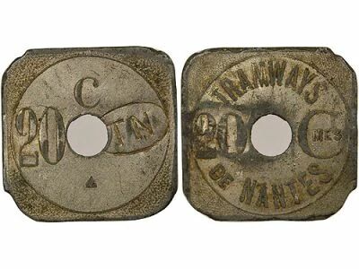 France Tramways de Nantes - 20 Centimes Zinc Nickel� - Compost� TN