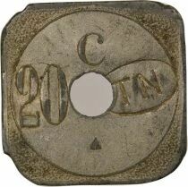 France Tramways of Nantes - 20 Nickel-plated Zinc Centimes - Composted TN