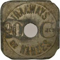 France Tramways of Nantes - 20 Nickel-plated Zinc Centimes - Composted TN