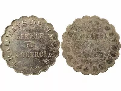 France Tramways of Nantes - Nickel-plated Zinc Token, Granting Service