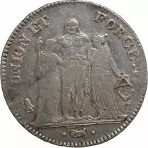 France Union & Force - 5 Francs Argent - L\'An 6 K Bordeaux