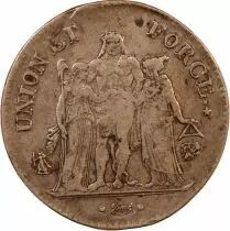 France Union & Force, Directoire - 5 Francs An 9 L Bayonne