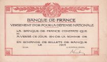 France Versement d\'or pour la défense nationale - 1915 - SUP+