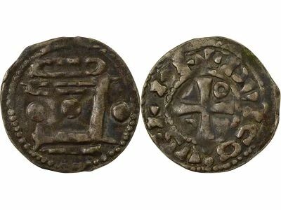 France Vic. de Ch�teaudun, Geoffroy III / Hugues III - Denier Argent - 1130 / 1160 Ch�teaudun