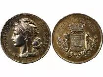 France Ville De Vannes - Jeton Argent Dore - Graveur F. Vernon, Fin XIxe, Début Xxe.