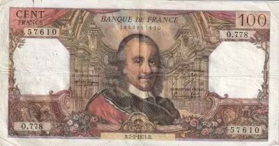 Francia  100 Francs - Corneille - 07-02-1974 - Serial O.778