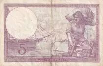 Francia  5 Francs - Modified helmeted woman - 17.08.1939 - Serial D.60933
