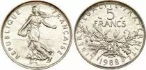 Francia  5 Francs Woman sowing seed  - 1988 - KM.926a
