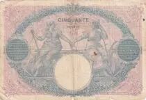 Francia  50 Francs - Blue and Rose - 14-06-1917 - Serial E.7489 - P.64